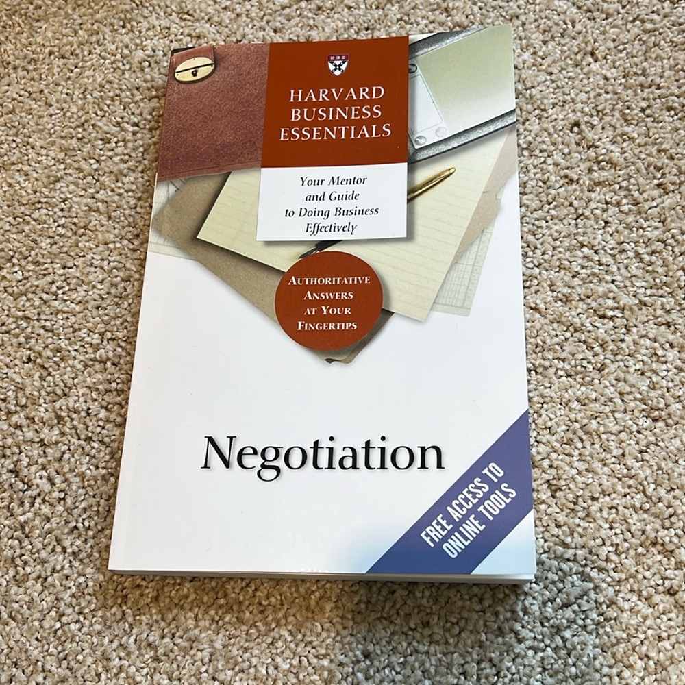 Harvard business essentials book on negotiation